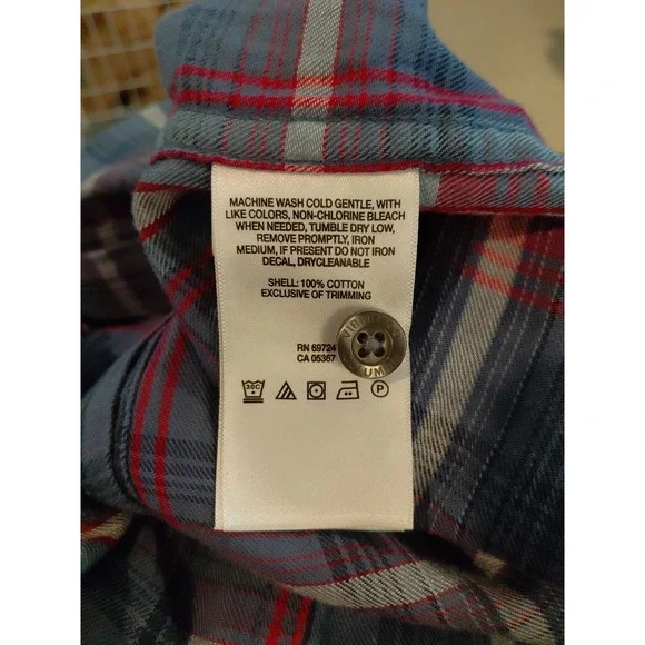 Columbia Flannel Shirt Men Plaid Blue Long Sleeve Button Up Size L - Picture 6 of 6